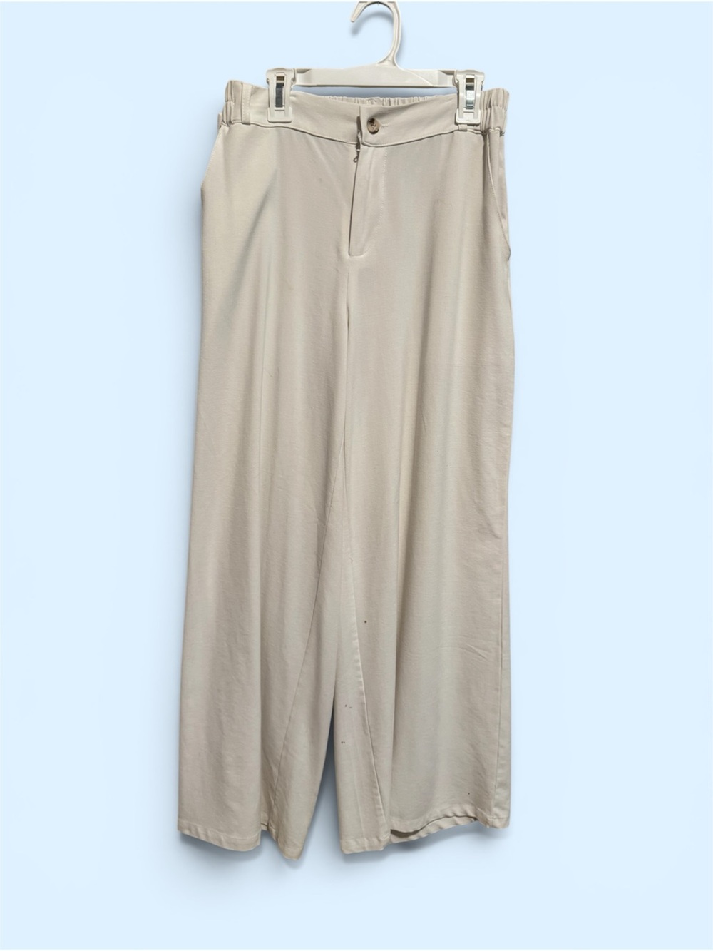 Target Beige Wide-Leg Cropped Pants